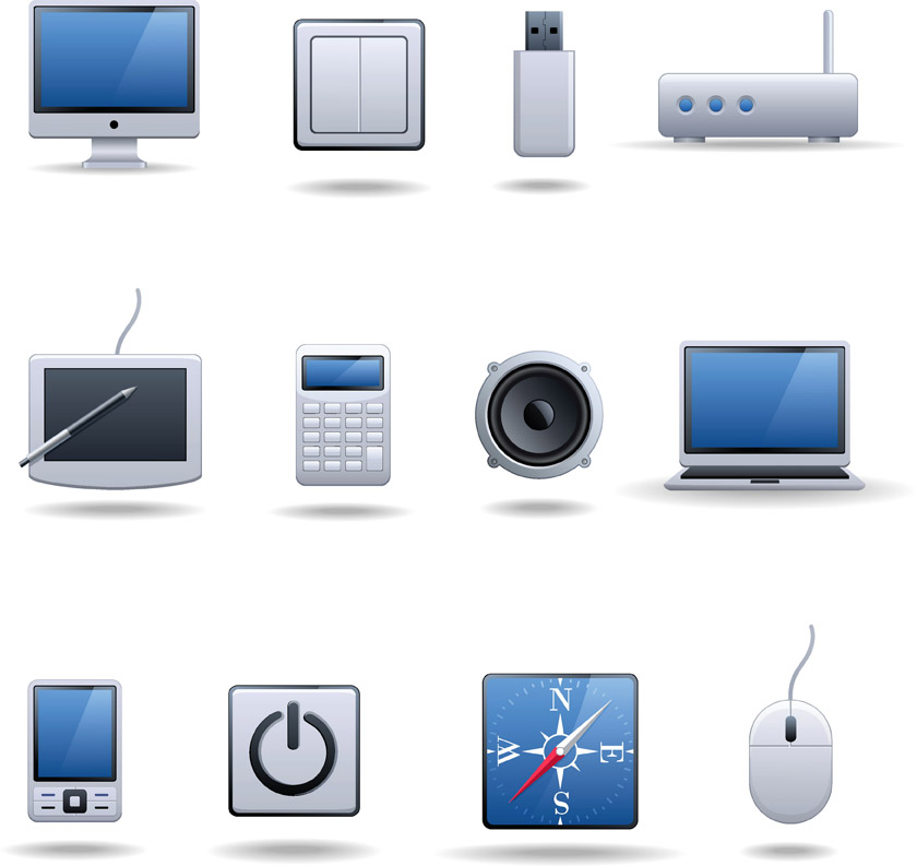 free vector Digital technology products icon vector